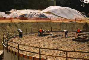 Integral crystalline waterproofing products added to the TreePeople  underground concrete cistern.